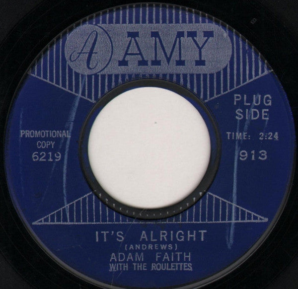 Adam Faith With The Roulettes : It's Alright (7", Promo)