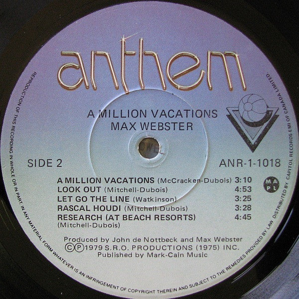 Max Webster : A Million Vacations (LP, Album)