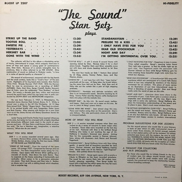 Stan Getz : The Sound (LP, Comp, Mono)