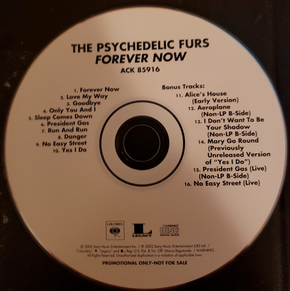 The Psychedelic Furs : Forever Now (CD, Album, Promo, RE, RM)