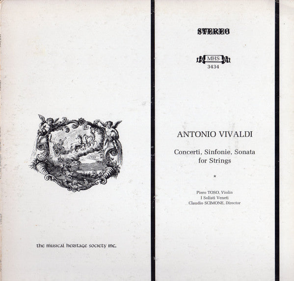 Antonio Vivaldi, Piero Toso, I Solisti Veneti, Claudio Scimone : Concerti, Sinfonie, Sonata For Strings (LP)