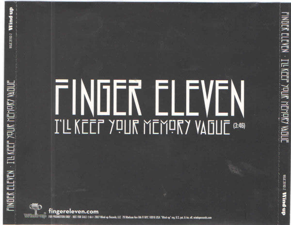 Finger Eleven : I'll Keep Your Memory Vague (CD, Single, Promo)