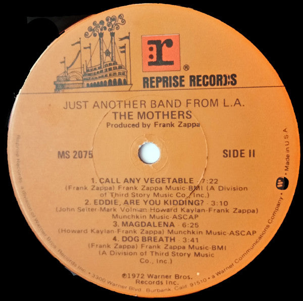 The Mothers : Just Another Band From L.A. (LP, Album, RE, Los)