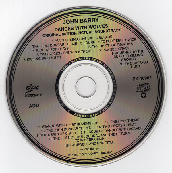 John Barry : Dances With Wolves (Original Motion Picture Soundtrack) (CD, Album, Pit)