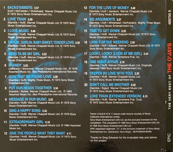 The O'Jays : The Very Best Of The O'Jays (CD, Comp, Ltd, Dig)
