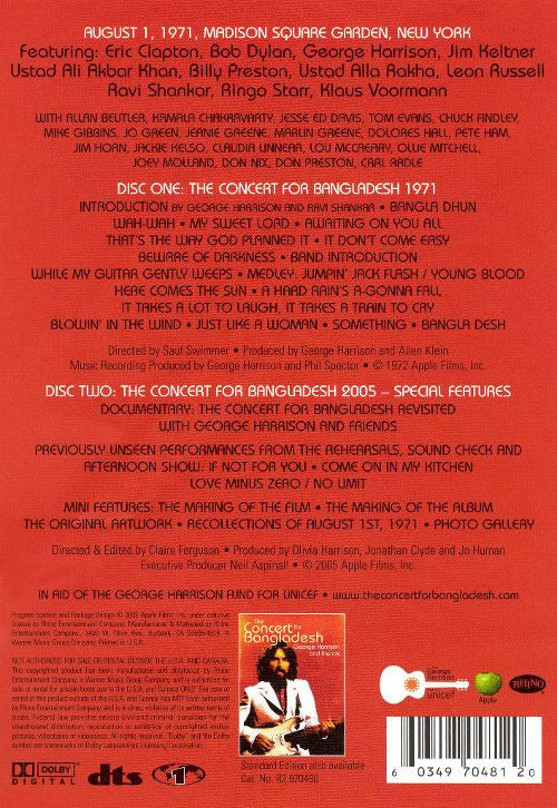 Various : The Concert For Bangladesh (2xDVD-V, Album, Dlx, Ltd, Num, NTSC, Reg)