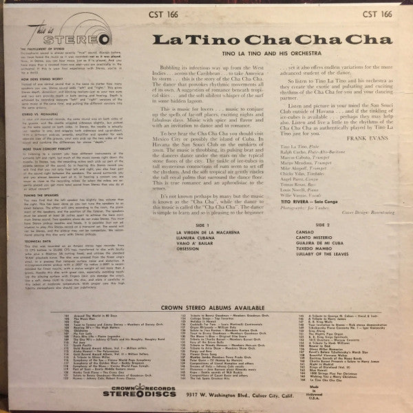 Tino La Tino And His Orchestra : La Tino Cha Cha Cha (LP, Red)
