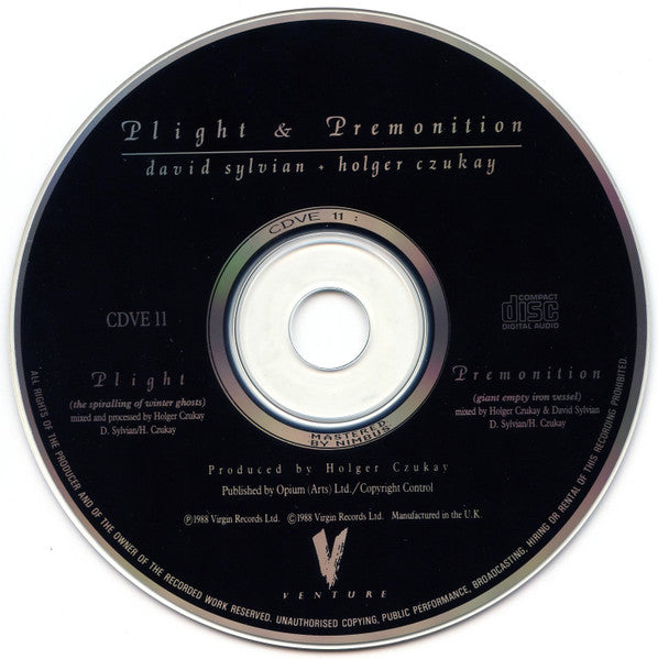 David Sylvian + Holger Czukay : Plight & Premonition (CD, Album, RE)