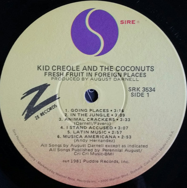 Kid Creole And The Coconuts : Fresh Fruit In Foreign Places (LP, Album, Win)