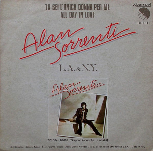 Alan Sorrenti : Tu Sei L'Unica Donna Per Me (7", Single)