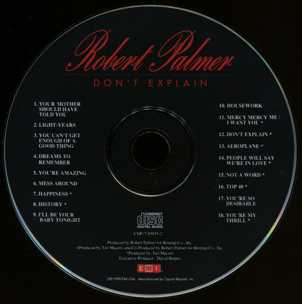 Robert Palmer : Don't Explain (VCD, Album)