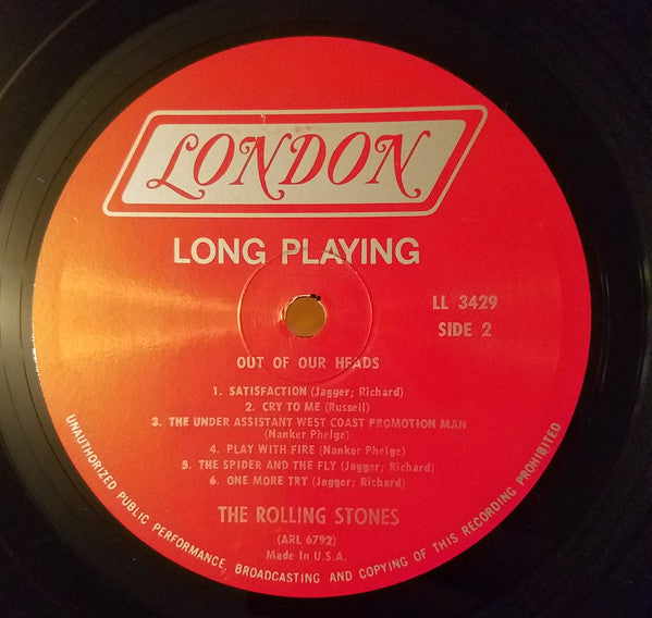 The Rolling Stones : Out Of Our Heads (LP, Album, Mono)