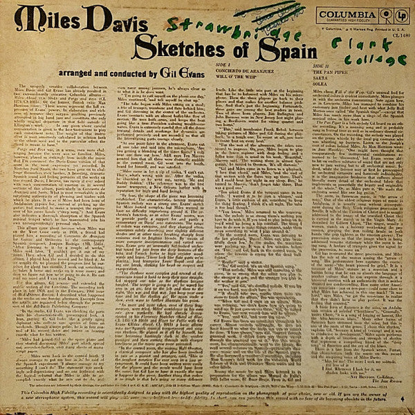 Miles Davis : Sketches Of Spain (LP, Album, Mono)