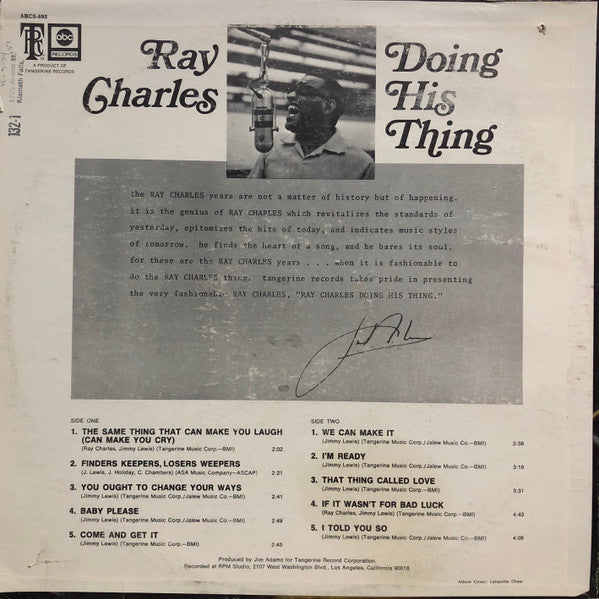 Ray Charles : Doing His Thing (LP, Album, Roc)