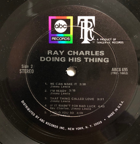 Ray Charles : Doing His Thing (LP, Album, Roc)