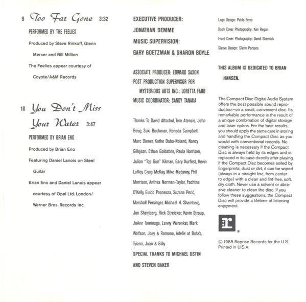 Various : Music From The Film Married To The Mob (CD, Comp)