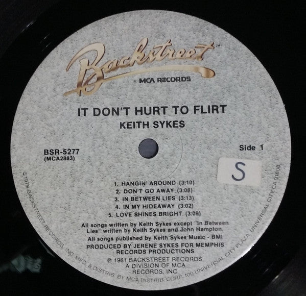 Keith Sykes : It Don't Hurt To Flirt (LP, Album, Pin)