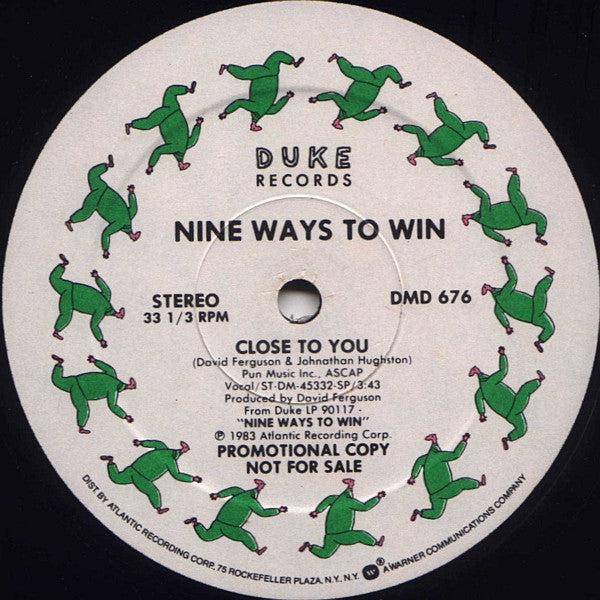 Nine Ways To Win : Close To You (12", Promo)