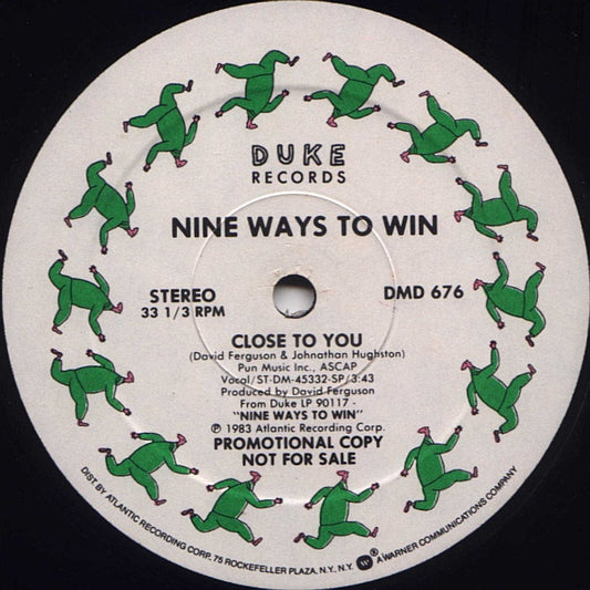 Nine Ways To Win : Close To You (12", Promo)