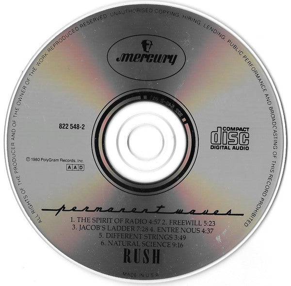 Rush : Permanent Waves (CD, Album, RE)