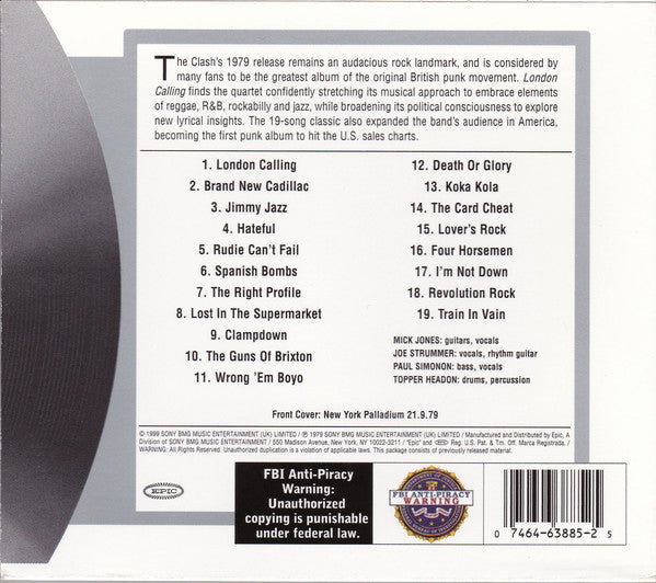 The Clash : London Calling (CD, Album, RE, RM, Out)
