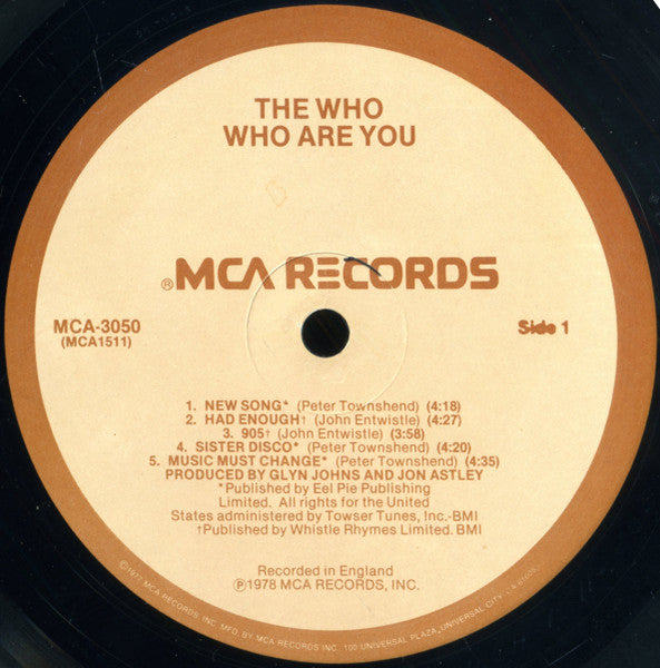 The Who : Who Are You (LP, Album, Pin)
