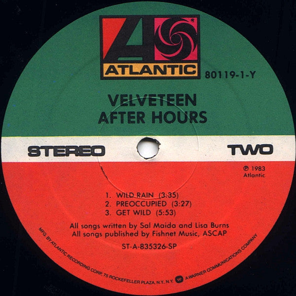 Velveteen (2) : After Hours (LP, Album, Spe)