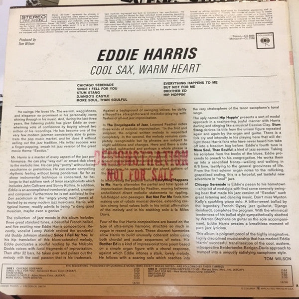 Eddie Harris : Cool Sax Warm Heart (LP)