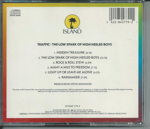 Traffic : The Low Spark Of High Heeled Boys (CD, Album, RE)