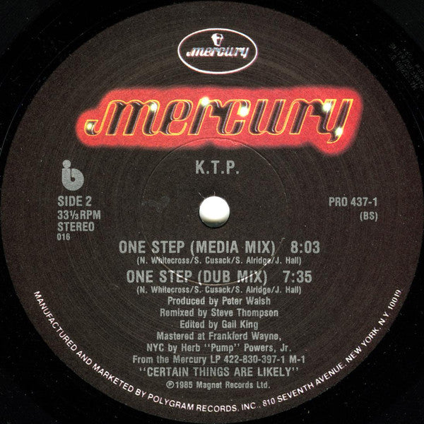 Kissing The Pink : One Step (12", Single, Promo)