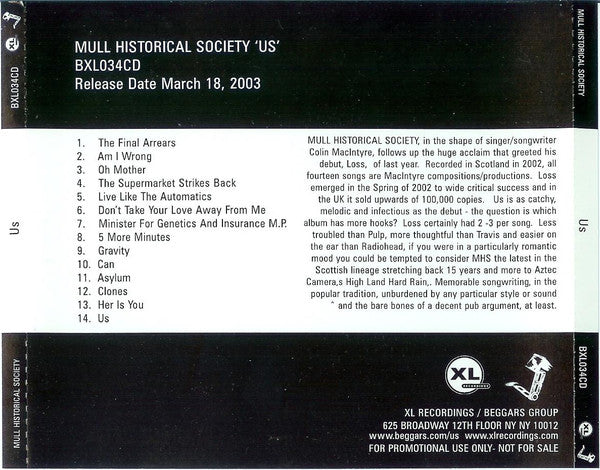 Mull Historical Society : Us (CD, Album, Enh, Promo)