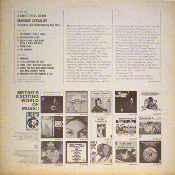 Maurice Chevalier : A Salute To Al Jolson (LP, RE)