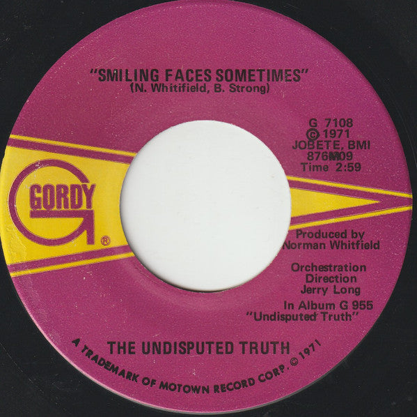 The Undisputed Truth : Smiling Faces Sometimes (7", Single)