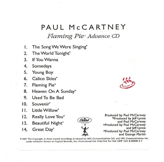 Paul McCartney : Flaming Pie (CD, Advance, Album, Promo, Car)