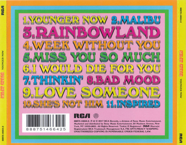 Miley Cyrus : Younger Now (CD, Album)