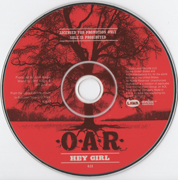 O.A.R. : Hey Girl (CD, Single, Promo)