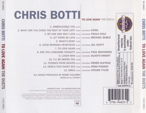 Chris Botti : To Love Again (The Duets) (CD, Album, Copy Prot., Enh)