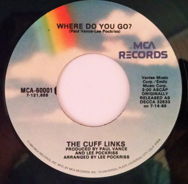 The Cuff Links : Tracy / Where Do You Go? (7", Single, RE)