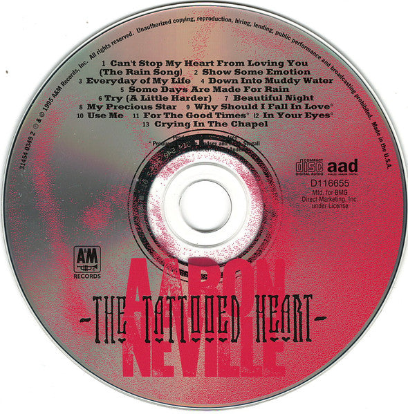 Aaron Neville : The Tattooed Heart (CD, Album, Club)