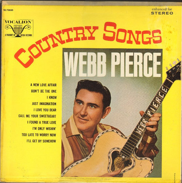Webb Pierce : Country Songs (LP, Album, Comp, Glo)