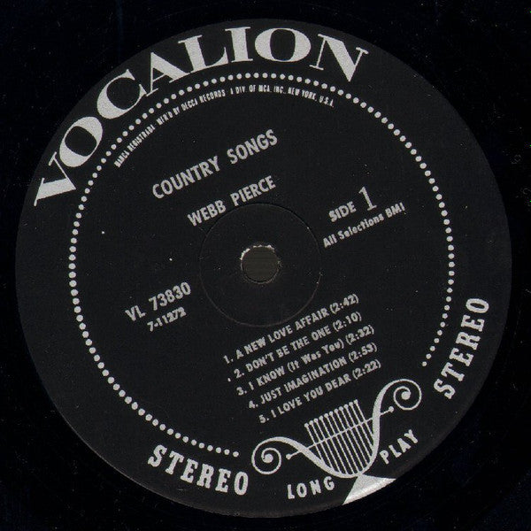 Webb Pierce : Country Songs (LP, Album, Comp, Glo)