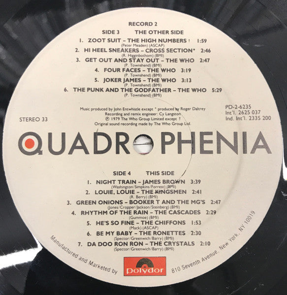 Various : Quadrophenia (Original Motion Picture Soundtrack From The Who Film) (2xLP, Album, Comp, Gat)