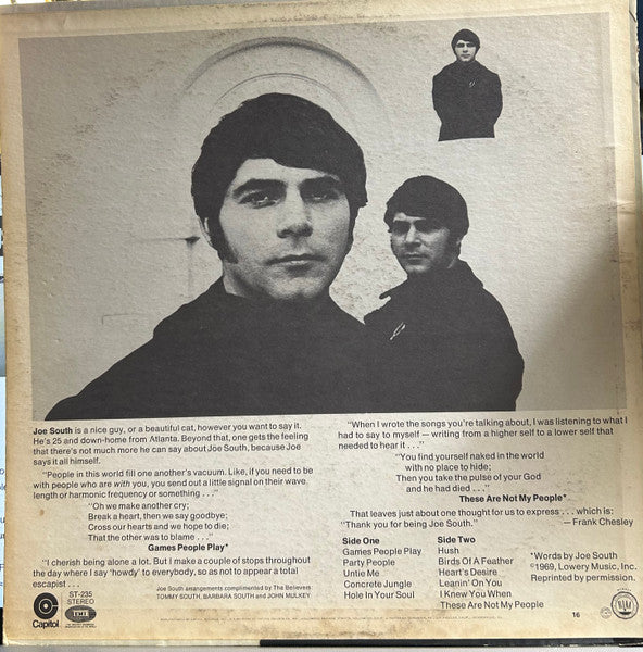 Joe South : Games People Play (LP, Album, Jac)