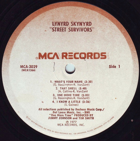 Lynyrd Skynyrd : Street Survivors (LP, Album, RE, Pin)