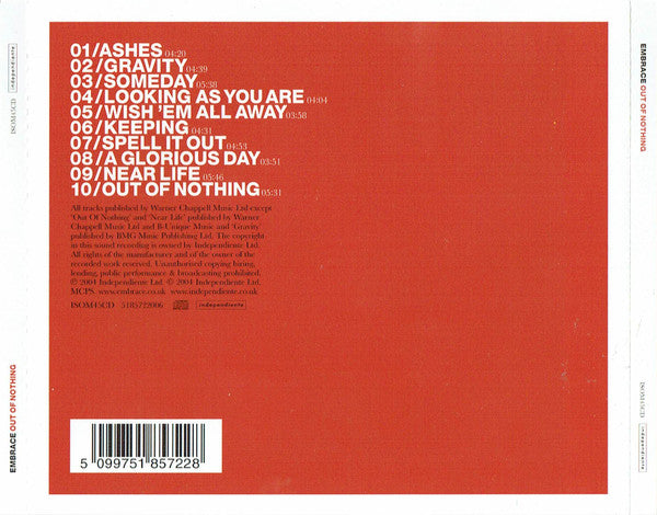 Embrace : Out Of Nothing (CD, Album)