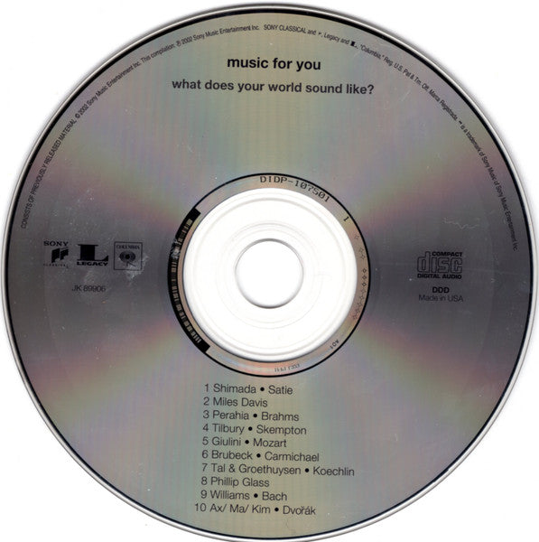 Various : Music For You Sampler (CD, Smplr)