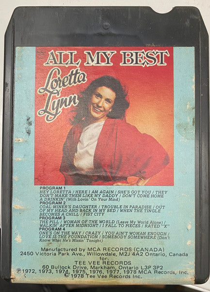 Loretta Lynn : All My Best (8-Trk, Comp)