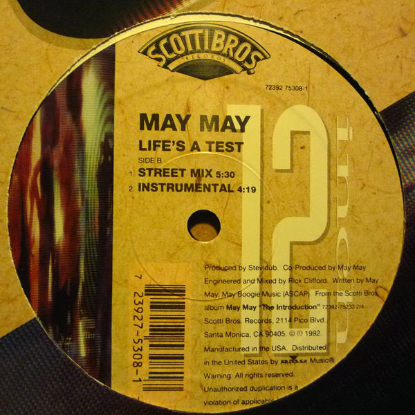 May May : Life's A Test (12", Single)
