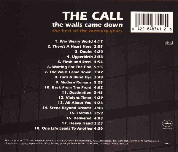 The Call : The Walls Came Down: The Best Of The Mercury Years (CD, Comp)