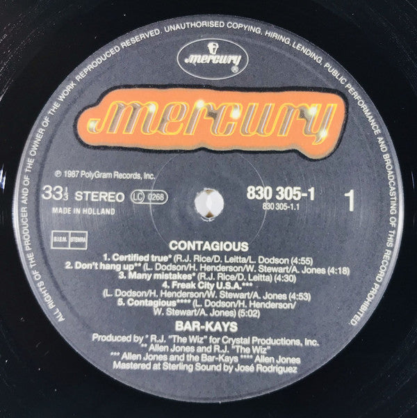 Bar-Kays : Contagious (LP, Album)